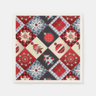 Guardanapo De Papel Quilete de Patchwork de Natal Gingham Whimsical