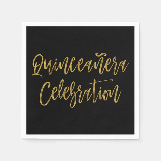 Guardanapo De Papel Quinceanera Celebration 15 Birthday Napkins (Frente)