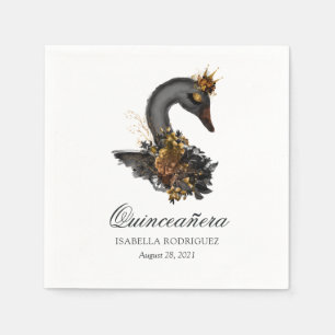 Guardanapo De Papel Quinceañera Cisne Negro
