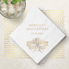 Guardanapo De Papel Quinceanera Elegante Mascarada Azul