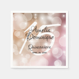 Guardanapo De Papel Quinceañera - Escamudo Rosa Elegante