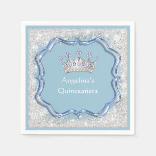 Guardanapo De Papel Quinceanera Jeweled a coroa, vidro, brilho da