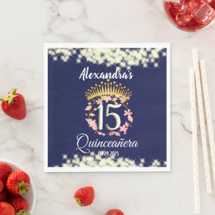 Guardanapo De Papel Quinceanera Marinho Azul Espanhol