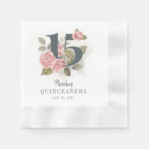 Guardanapo De Papel Quinceanera Rustic Floral 15 Birthday