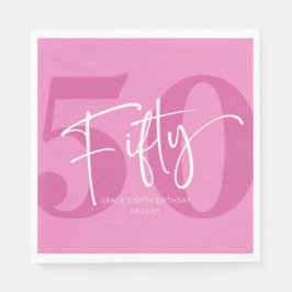 Guardanapo De Papel Quinquenta e cinquenta Festas de aniversário rosa