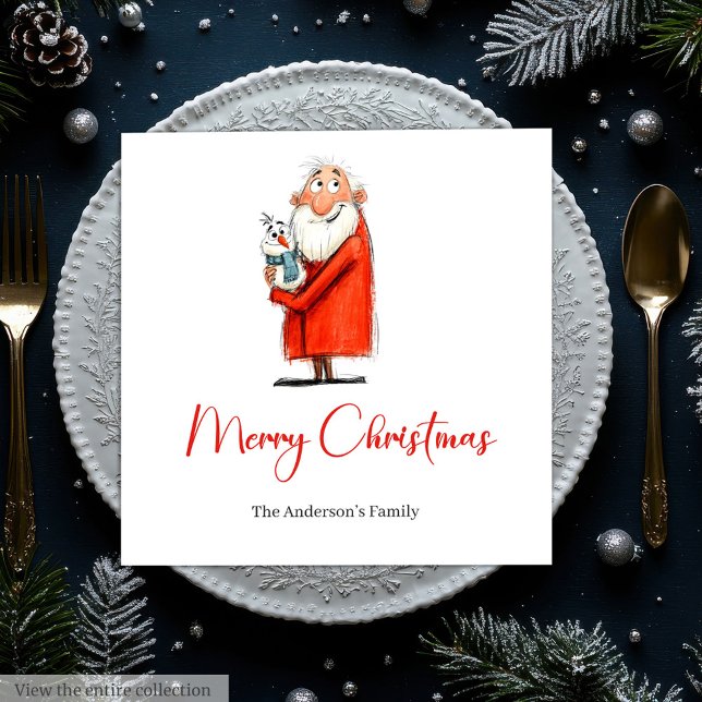 Guardanapo De Papel Quirky Funny Santa Claus Holiday Cocktail Napkins (Quirky Funny Santa Claus Holiday Cocktail Napkins)