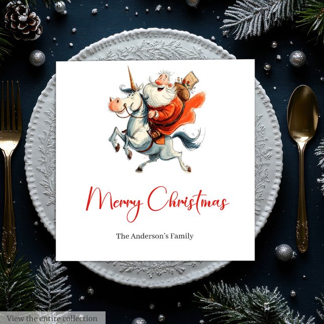 Guardanapo De Papel Quirky Santa Claus Funny Christmas Dinner Napkins (Quirky Santa Claus Funny Christmas Dinner Napkins)