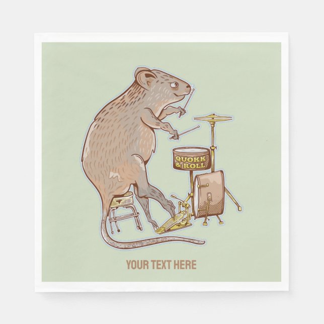 Guardanapo De Papel Quokka - Drummer Animal Australiano (Frente)