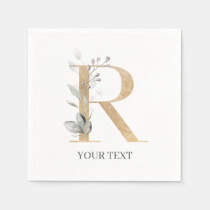 Guardanapo De Papel R Monograma de Napkins Personalizado Floral