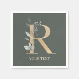 Guardanapo De Papel R Monograma Floral Personalizado