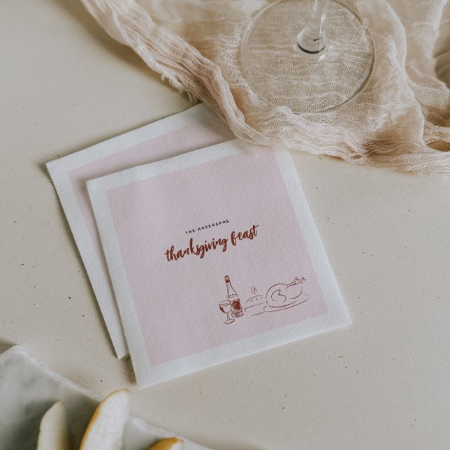 Guardanapo De Papel Rabisco Whimsical | Festa Jante de Ação de Graças (Criador carregado)