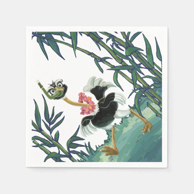 Guardanapo De Papel Raça de avestruz no pântano (Frente)