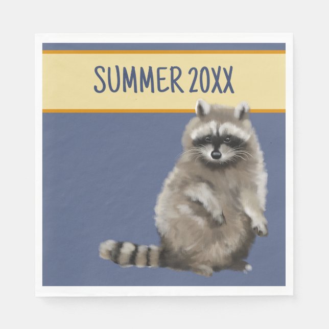 Guardanapo De Papel Raccoon Summer Paper Napkin (Frente)