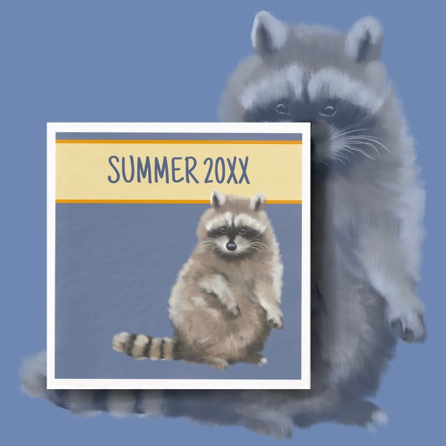Guardanapo De Papel Raccoon Summer Paper Napkin (Criador carregado)