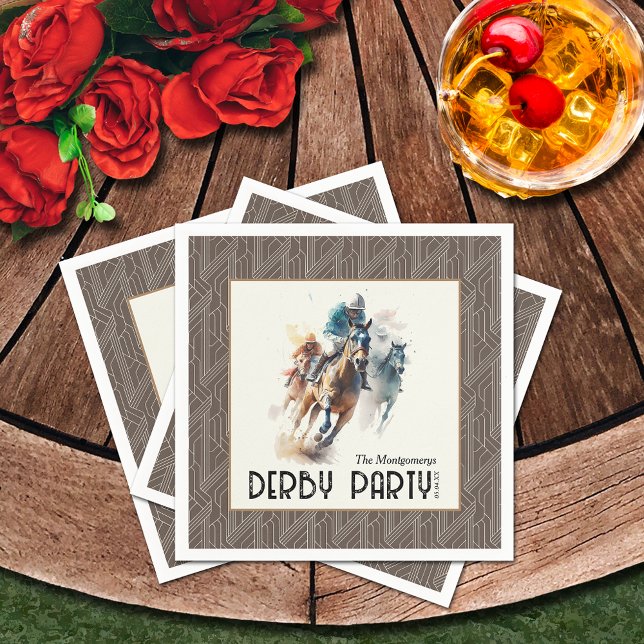 Guardanapo De Papel Racecavalo Derby Party Brown (Racehorses Derby Party Brown Napkins)