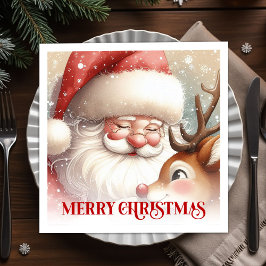 Guardanapo De Papel Radiant Santa Rudolph Xmas Party Napkins