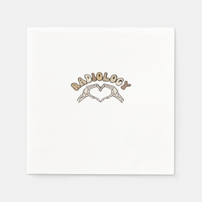 Guardanapo De Papel Radiologia Esqueleto Mãos Cardíacas Clássicas (Frente)