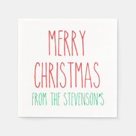 Guardanapo De Papel RAE DUNN inspirou o Feliz Natal personalizado