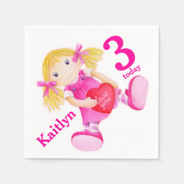 Guardanapo De Papel Rag Dols art Girl 3th Aniversário
