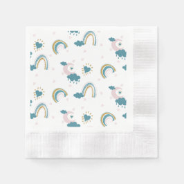Guardanapo De Papel Rainbow Baby Pastel Pattern - Enfermeiro Whimsical