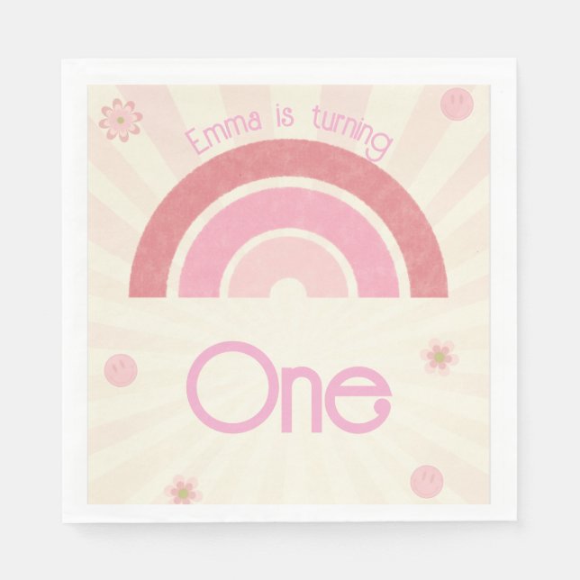 Guardanapo De Papel Rainbow Birthday (Frente)