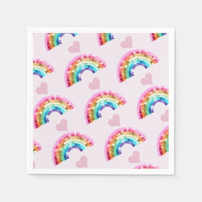 Guardanapo De Papel  Rainbow Birthday Party (Frente)