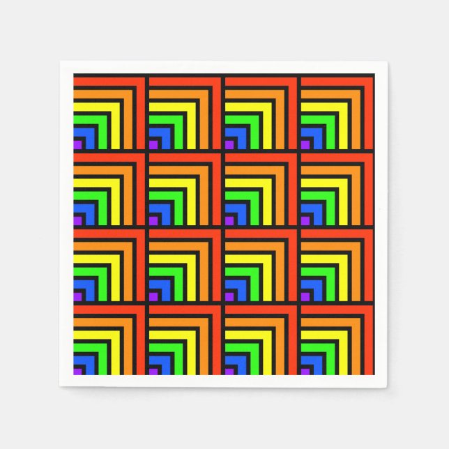 Guardanapo De Papel Rainbow Bloqueia Napkins (Frente)
