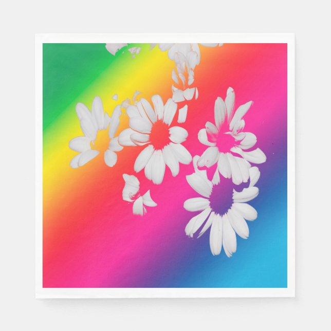 Guardanapo De Papel Rainbow daisies (Frente)