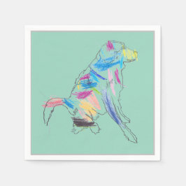 Guardanapo De Papel Rainbow Dog Party Napkin