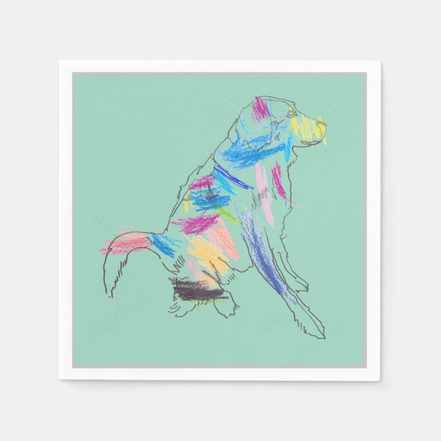 Guardanapo De Papel Rainbow Dog Party Napkin (Frente)