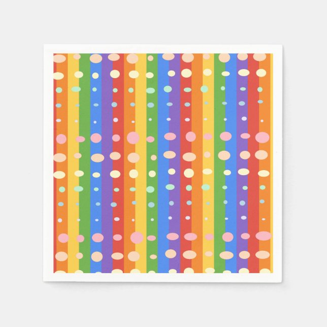 GUARDANAPO DE PAPEL RAINBOW DOT SRIPES (Frente)
