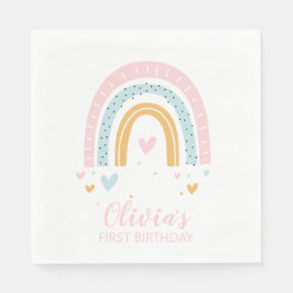 Guardanapo De Papel Rainbow First Birthday napkins