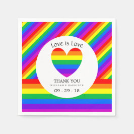 Guardanapo De Papel Rainbow Heart Love is Love