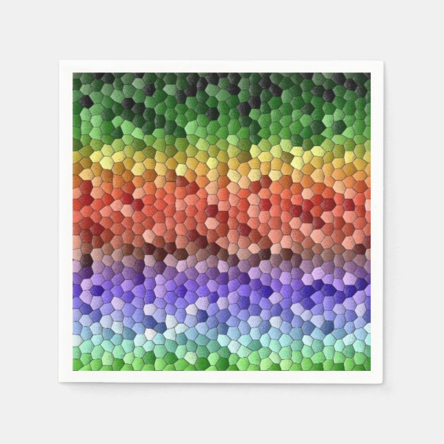 Guardanapo De Papel Rainbow Mosaic Pattern (Frente)