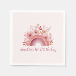 Guardanapo De Papel Rainbow Onederful 1st Birthday Party Napkin