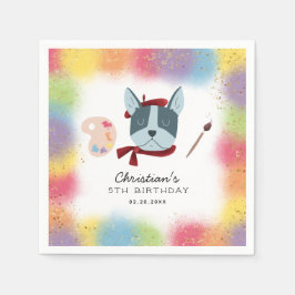 Guardanapo De Papel Rainbow Painting Party Puppy Dog Aniversário