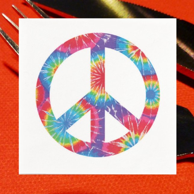 Guardanapo De Papel Rainbow Peace Sign Napkins 60 anos sexagenário (Criador carregado)