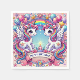 Guardanapo De Papel Rainbow Royalty Unicorns