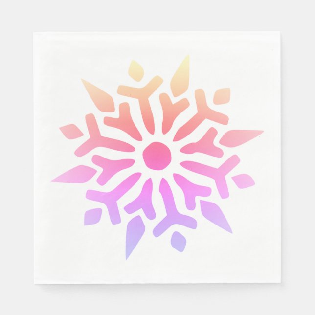 Guardanapo De Papel Rainbow Snowflake (Frente)