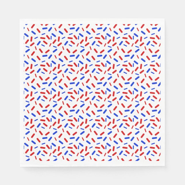 Guardanapo De Papel Rainbow Sprinkles Red White Blue Bandeira American (Frente)