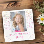 Guardanapo De Papel Rainbow Stars Birthday Kids Girl Foto<br><div class="desc">O Arco-Íris Stars Crianças de Aniversário Foto De Napkins. Os guardanapos têm estrelas coloridas e pontos brilhantes falsos. Bonitos guardanapos de aniversário para seus amigos e família. Carregue sua foto e personalize os guardanapos com seu nome e texto.</div>