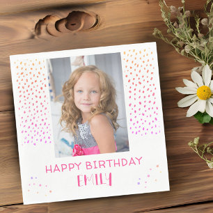 Guardanapo De Papel Rainbow Stars Birthday Kids Girl Foto