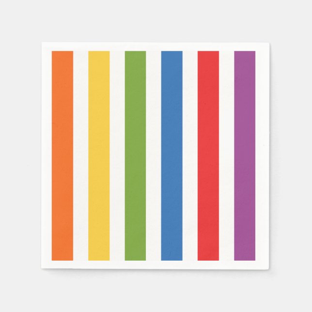 Guardanapo De Papel Rainbow Stripes  (Frente)