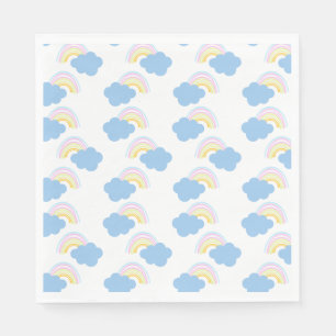 Guardanapo De Papel Rainbow Summer Clouds Pastel Scribble Doodle