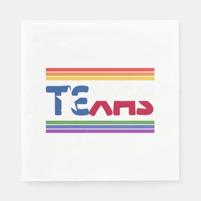 Guardanapo De Papel Rainbow Texas Flag Design para orgulhosos LGBT+ Te (Frente)