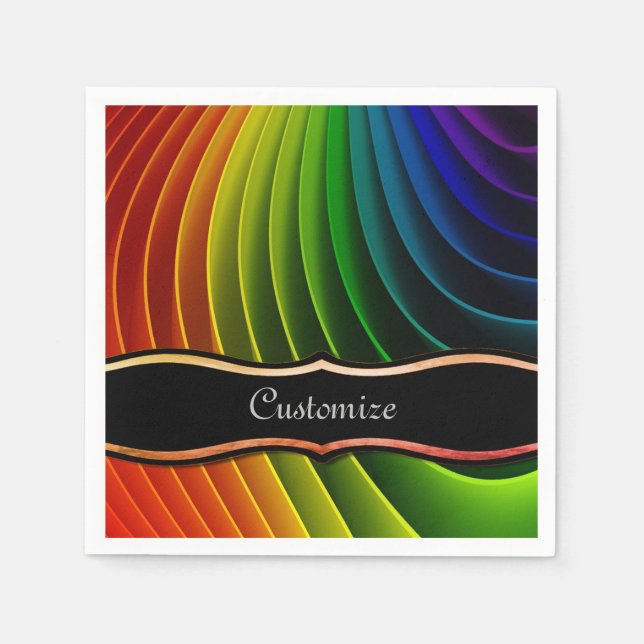 Guardanapo De Papel Rainbow Twist Party Napkins (Frente)