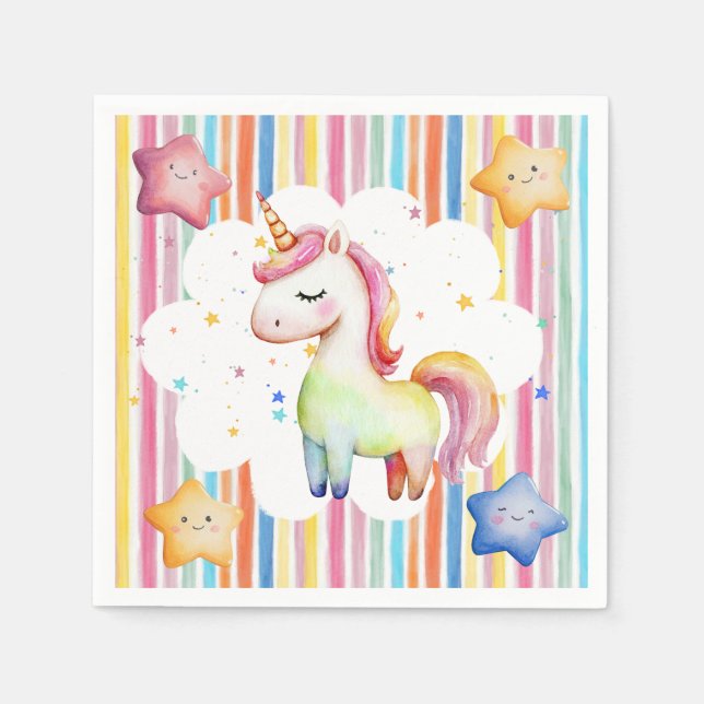 Guardanapo De Papel Rainbow Unicorn (Frente)
