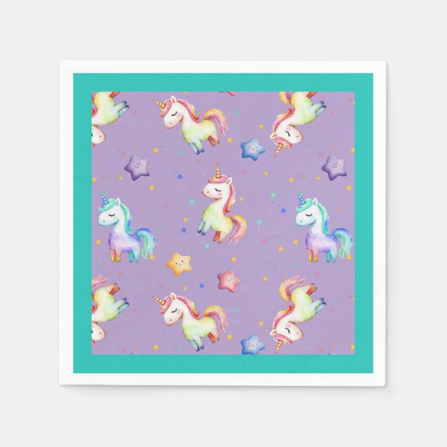 Guardanapo De Papel Rainbow Unicorn (Frente)