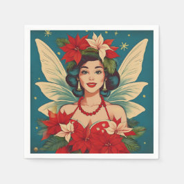 Guardanapo De Papel Rainha da Beleza do Natal Tropical de Retro