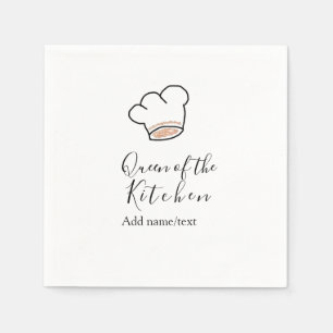 Guardanapo De Papel Rainha da cozinha chef cozinhando adicionar nome c
